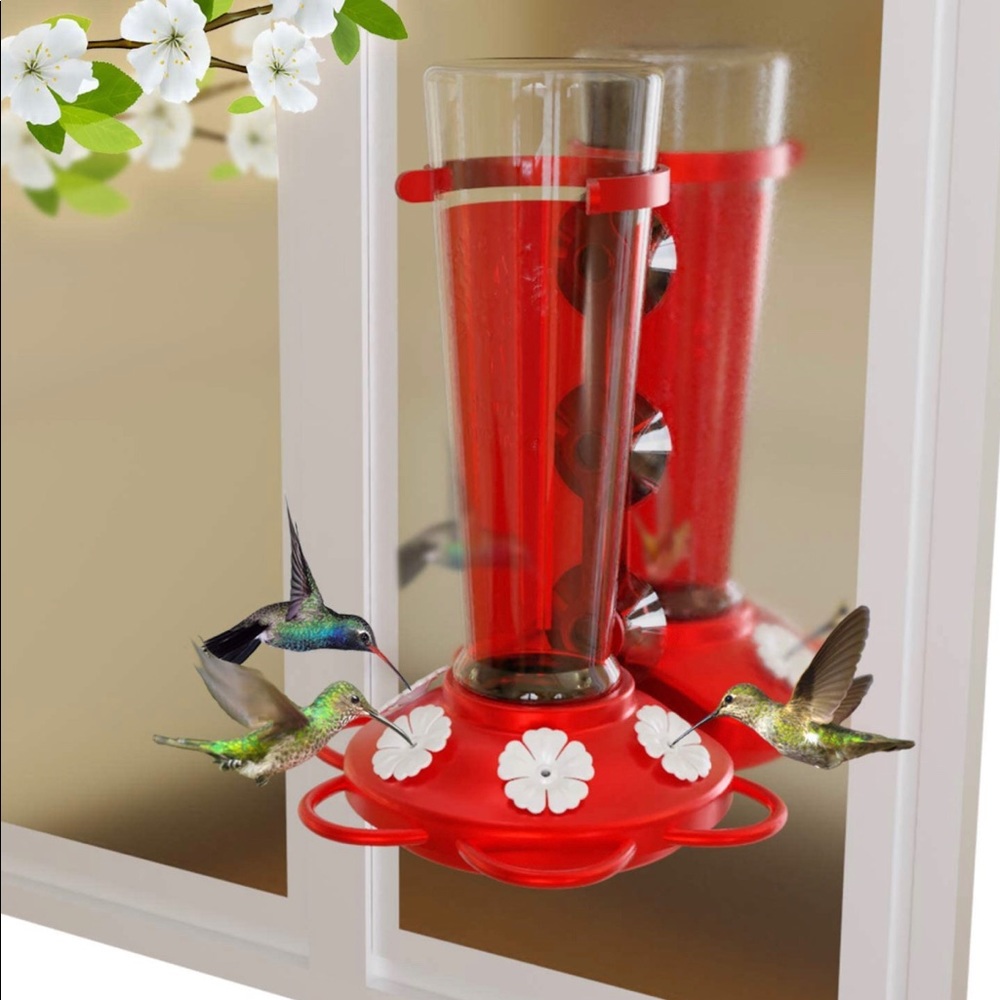 Nature Anywhere Window Hummingbird Feeders for Outdoors Including 3 Colors